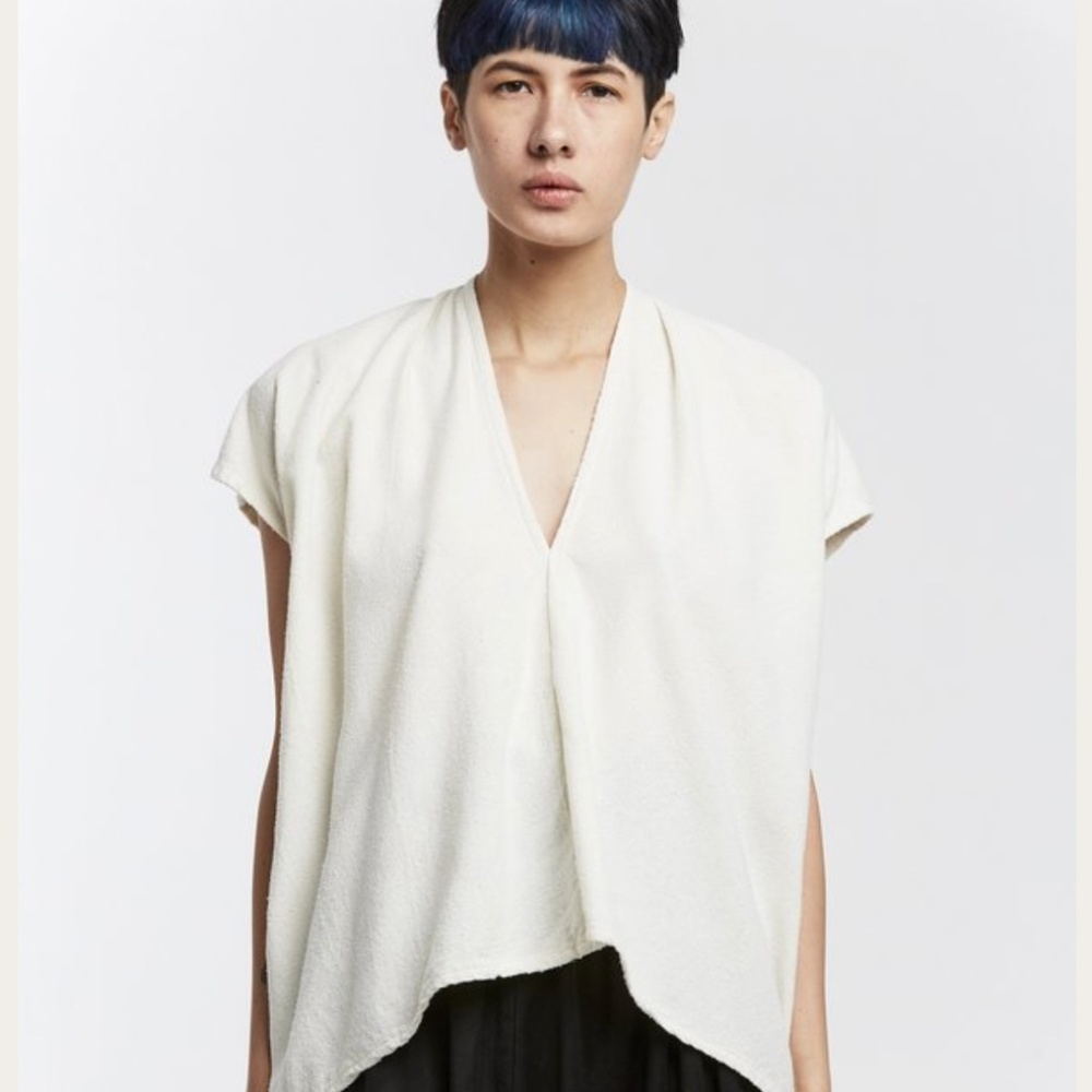 Miranda Bennett Natural Silk Noil Everyday Top in Size One